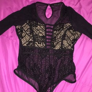 Long sleeve lace sexy body suit